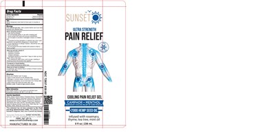 Cooling 8 Oz (Fd 03678.1  Sunset Pain Relief Gel Whemp Oil 8 Floz 2000)